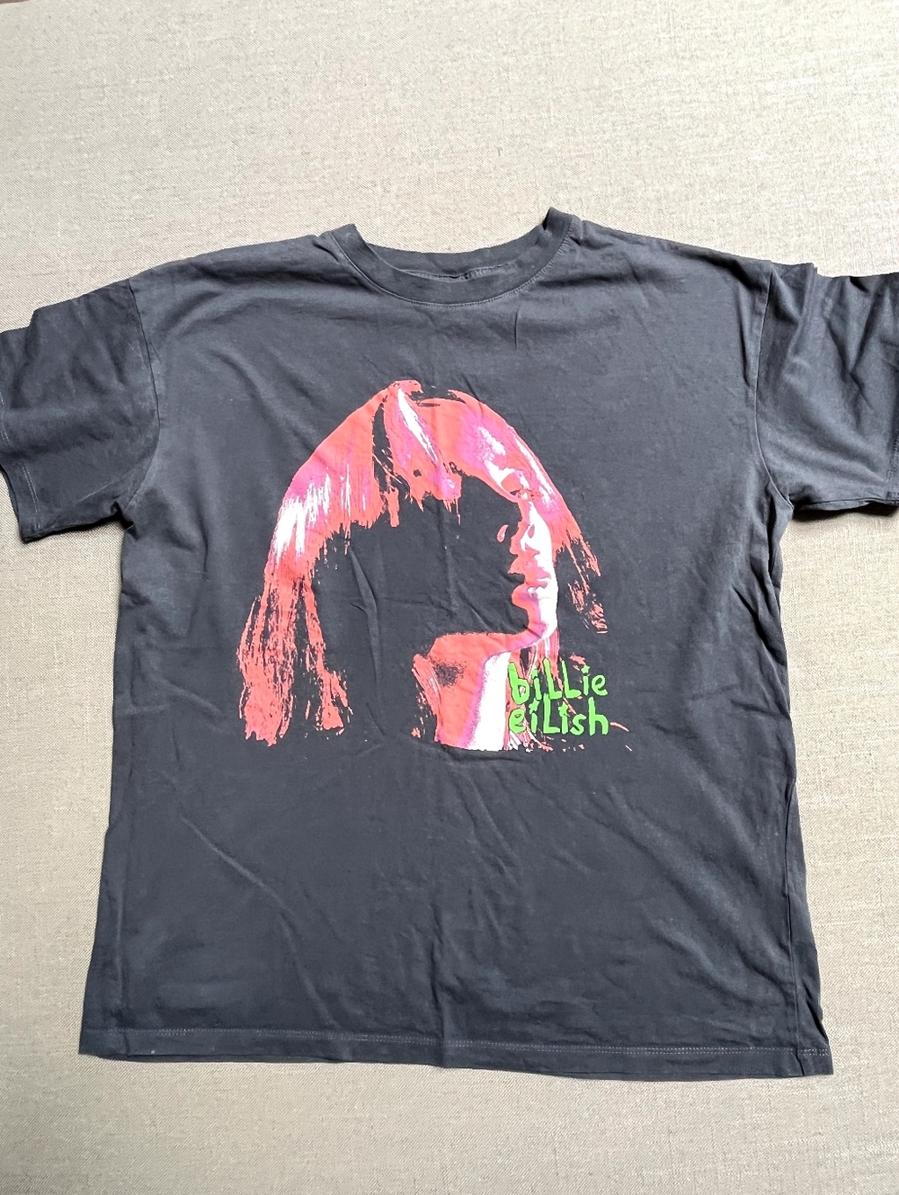 Billie Eilish 2022 Lash Music Concert Tour T-Shirt Grafite Black SIze M